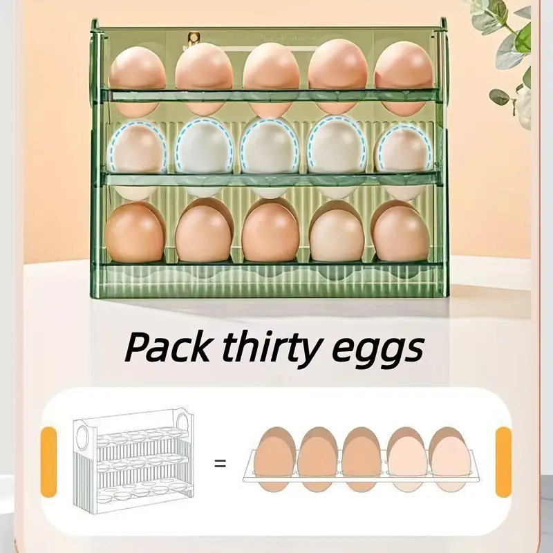 1 Contenedor De Huevos Para Refrigerador Organizador Para - Temu