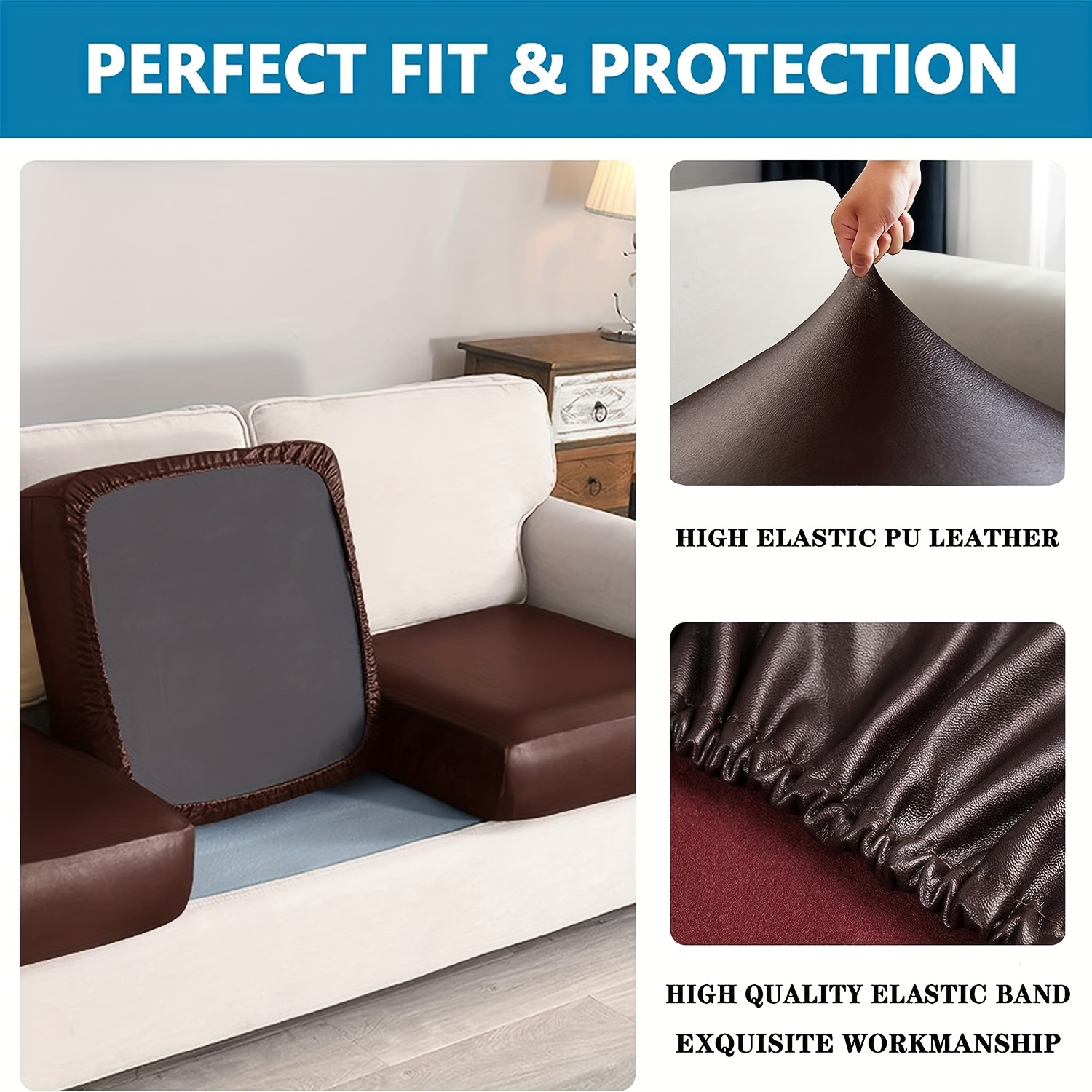  Waterproof Couch Cushion Cover PU Leather Sofa Cover