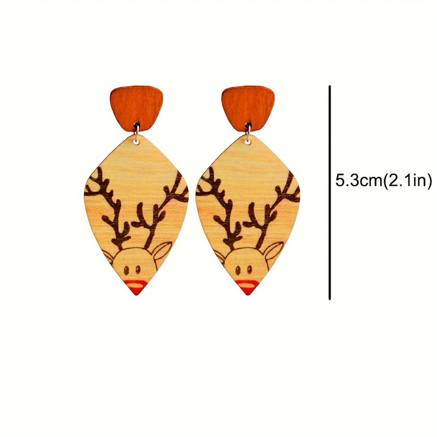 Vintage Wooden Forest Style Geometric Earrings