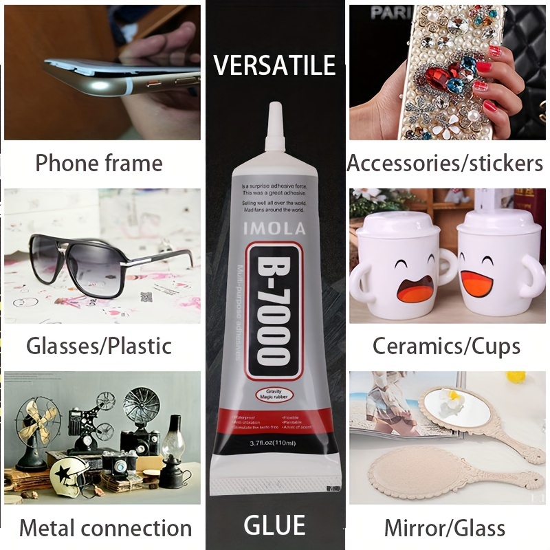  B-7000 Glue Clear for Rhinestone Crafts, Jewelry and Bead  Adhesive B7000 Semi Fluid High Viscosity Glues for Clothes Shoes Fabric  Cell Phones Screen Repair Metal Stone Nail Art Glass : Arts