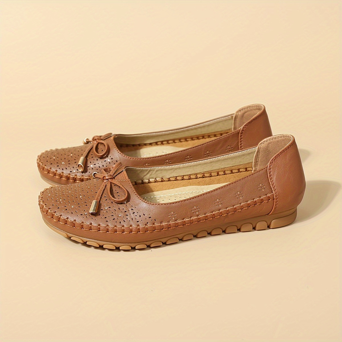 women s solid color elegant flast bowknot decor soft sole details 22