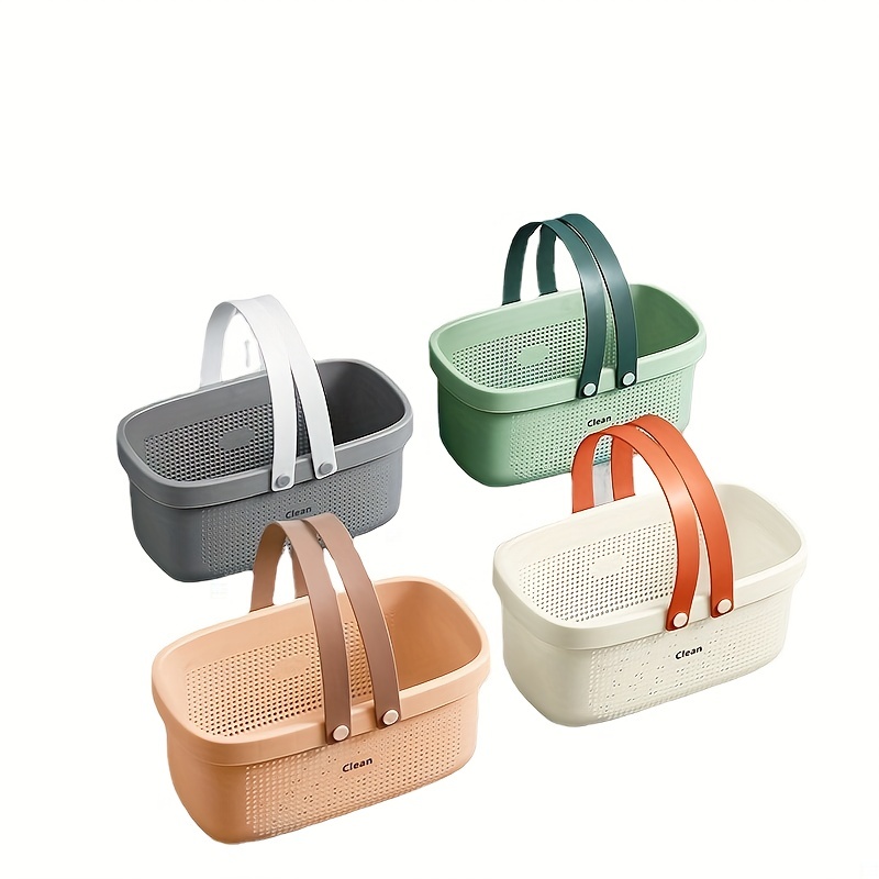 Portable Shower Tote Plastic Storage Caddy Basket with Handle for