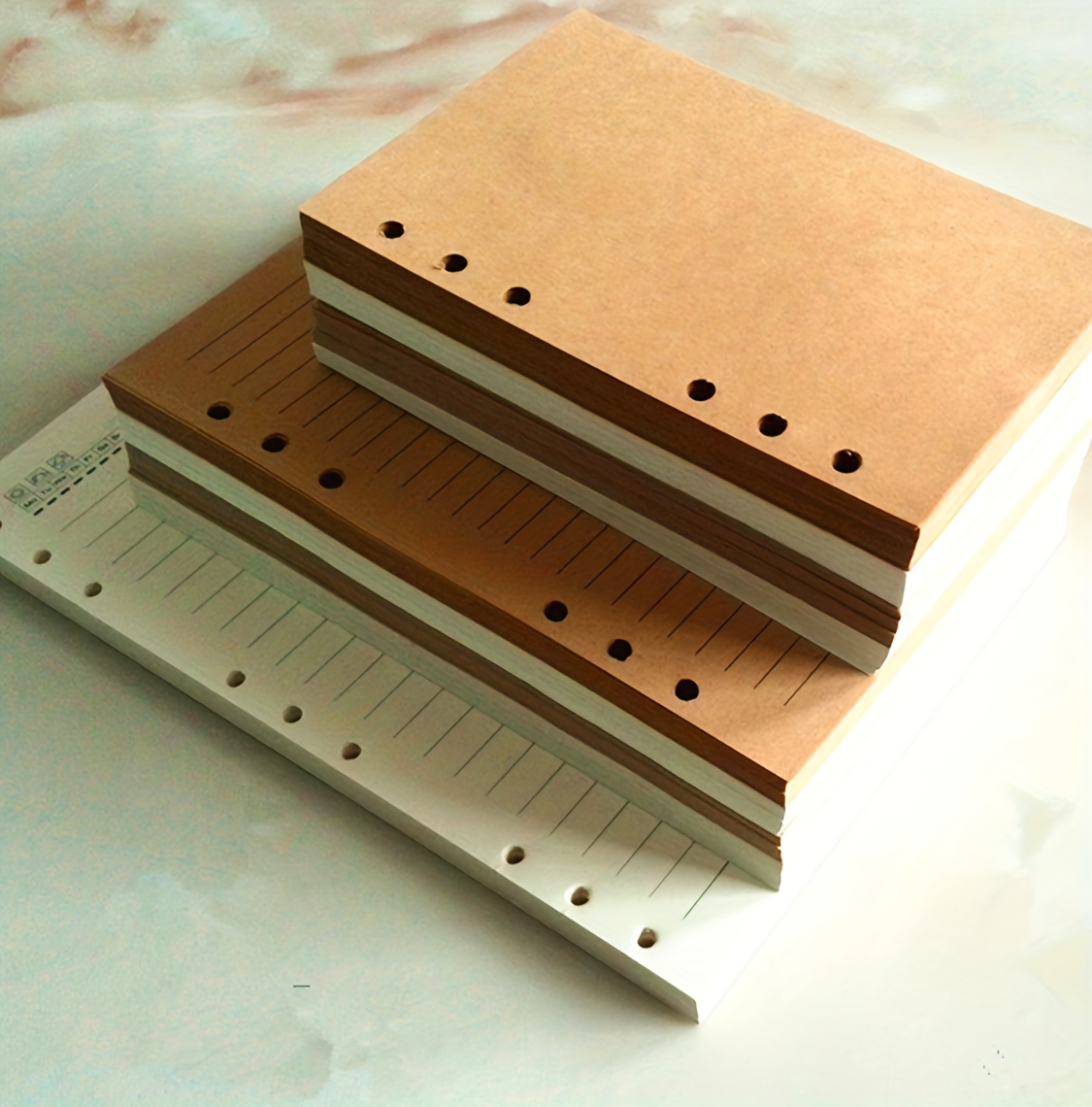 Ensemble de recharges de papier de liant à feuilles A6 de 80 feuilles,  grille de points / grille carrée / réglée / vierge mélangée (6,73 x 3,7  pouces)