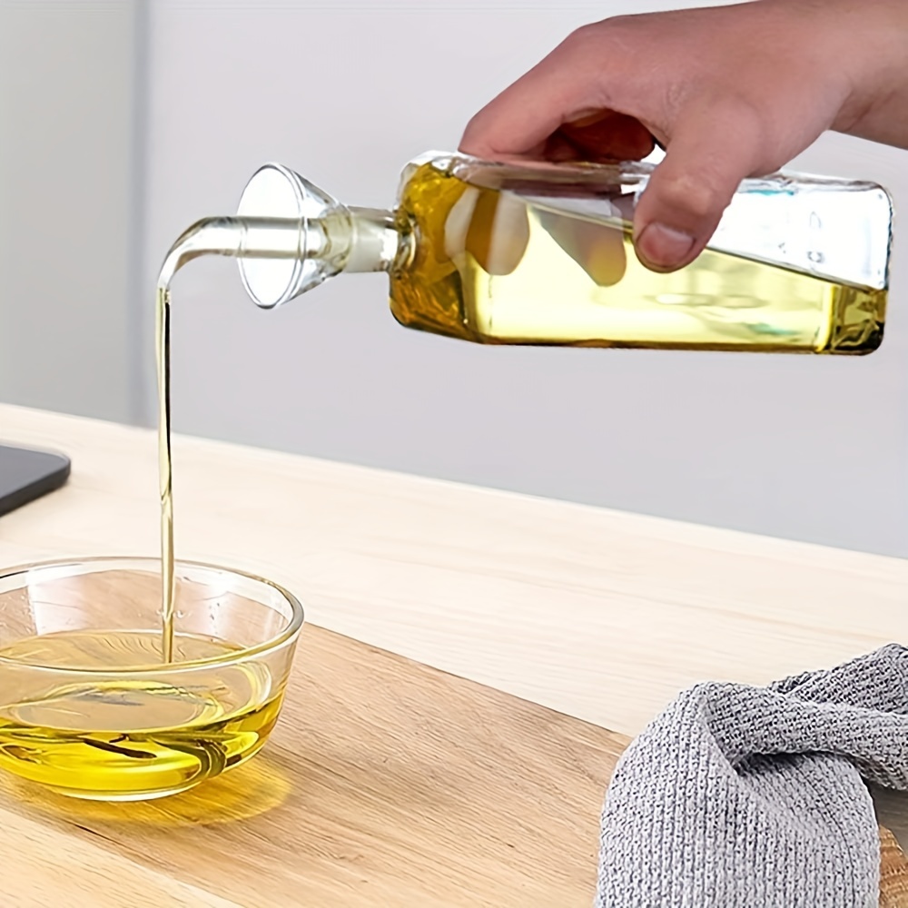 Dispensador de aceite, botella de aceite de oliva para cocina, 17 onzas, 2  unidades, dispensador de aceite de oliva de vidrio y dispensador de vinagre