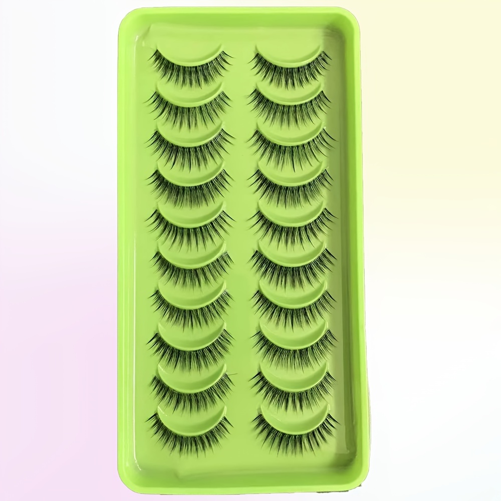 10 Pairs Natural 3D Faux Mink Short False Eyelashes