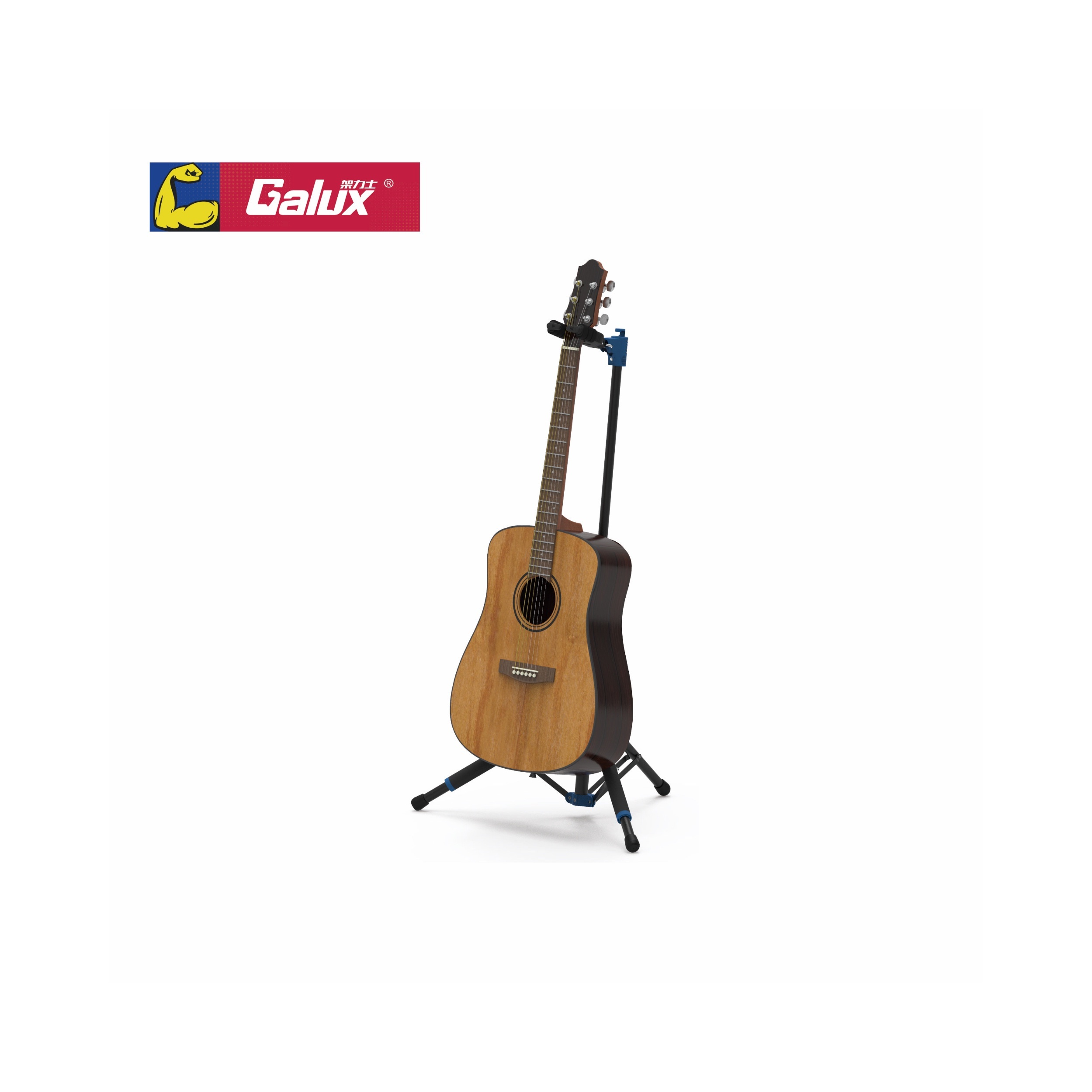 Galux Gs-210  ギタースタンド、直立楽器スタンド、ポータブルシングルギタースタンド、重力自動ロックギタースタンド、取り付け不要ギタースタンド、折りたたみ式フォーククラシックユニバーサルスタンド