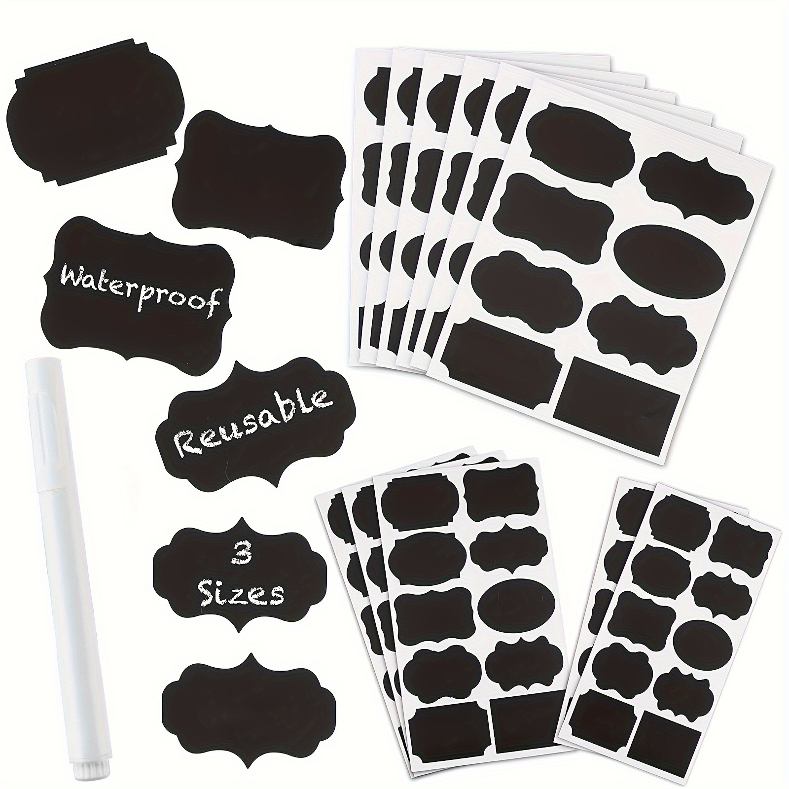 Reusable Chalk Labels - 32 Leaf Shape Adhesive Chalkboard Stickers