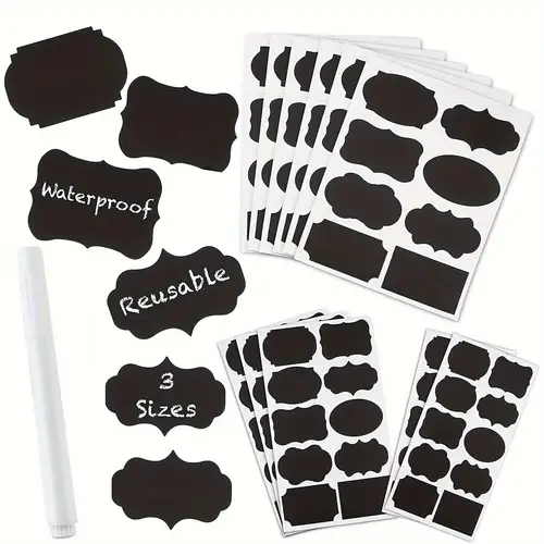 Reusable Chalkboard Label Stickers 9 Assorted Shapes In 3 - Temu