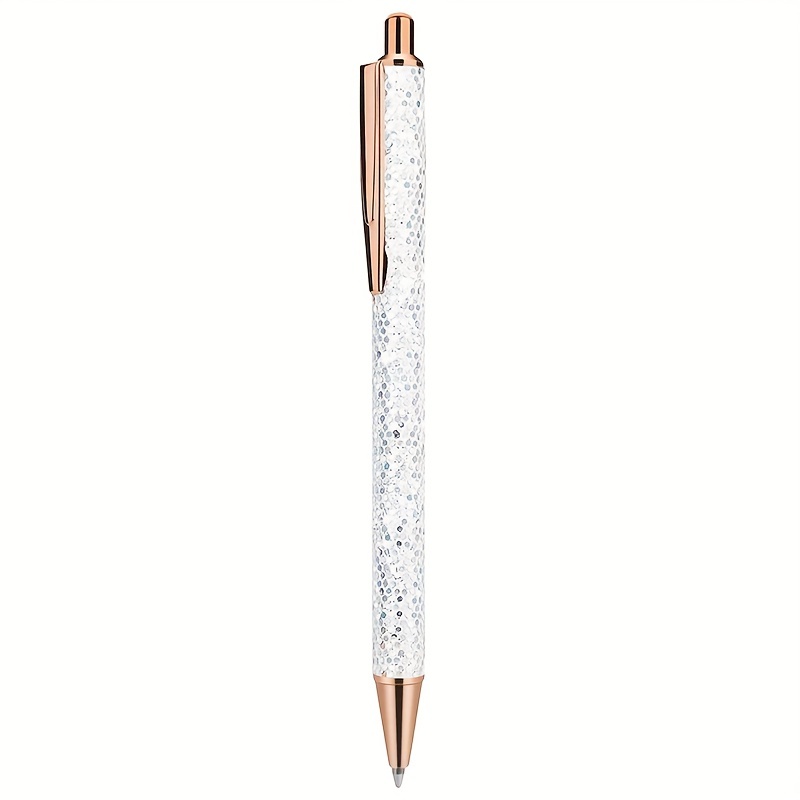 6 PCS Ballpoint Pens, Diamond Gold Glitter Pen, Cute Nice Pens for  Journaling, Black Ink Retractable Crystal Glitter Fancy Pens Gifts for  Women, Rose