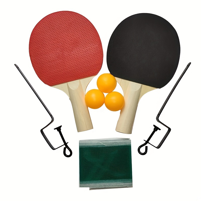 

3 Balls, Convenient Portable Table Tennis Set With 2 Rackets And Retractable Net For Indoor And Outdoor Play