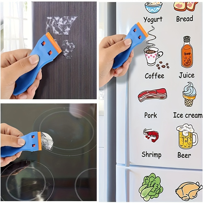 Portable And Replaceable Multifunctional Double-Sided Scraper With Plastic  Handle Blade Combination Glass Cleaning