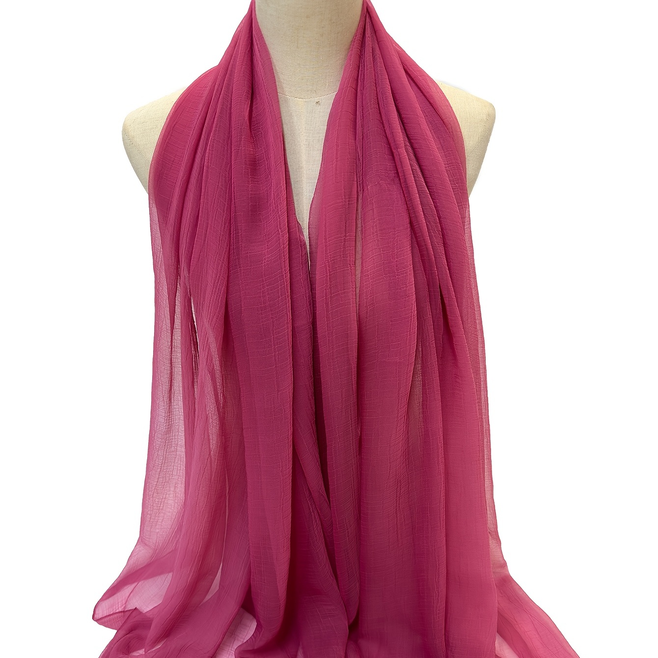 Breathable Gauze Scarf Hijab Solid Shawl Turban Sunscreen