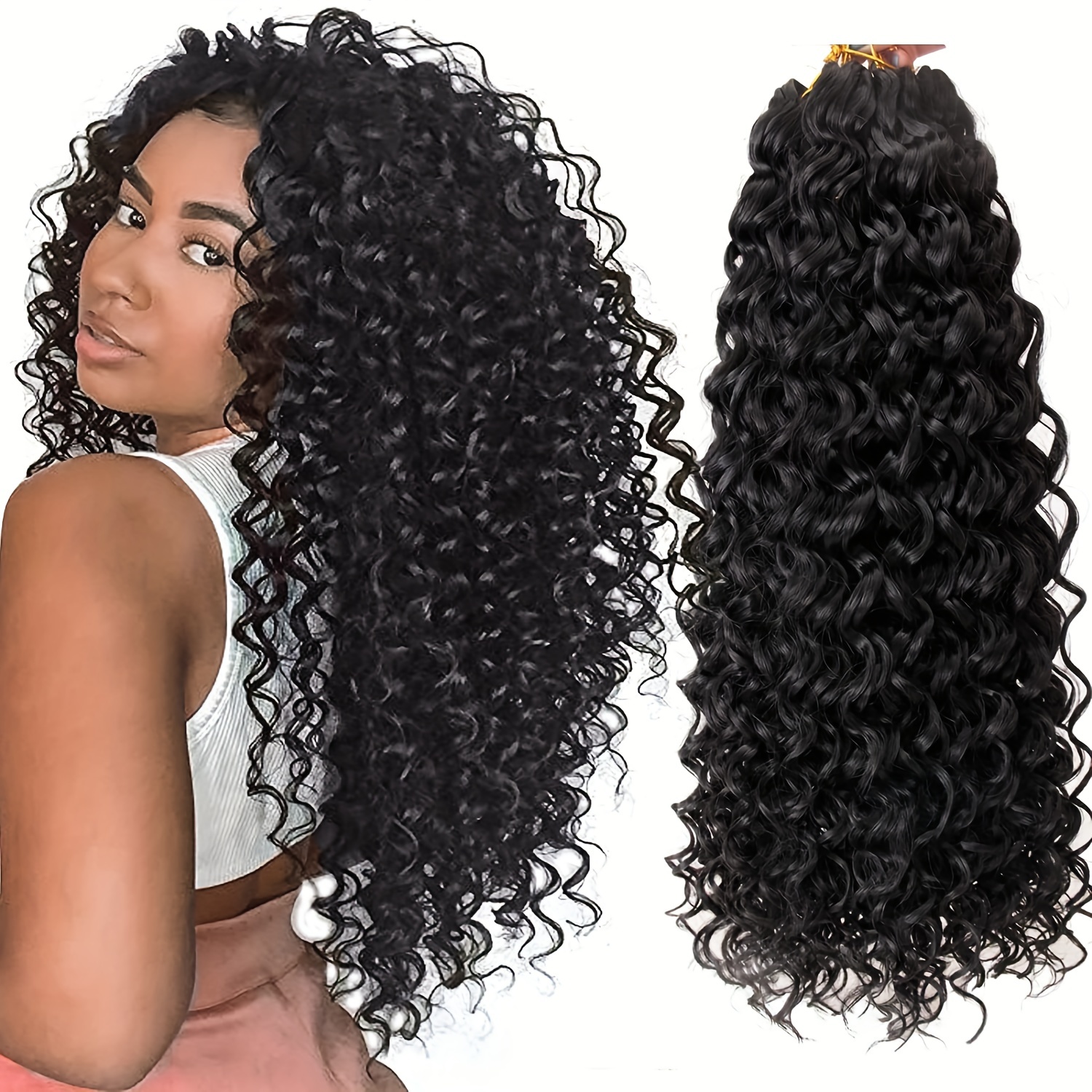 Ocean Wave Crochet Curly Hair Extensions 22 Inches Deep Wave Twist