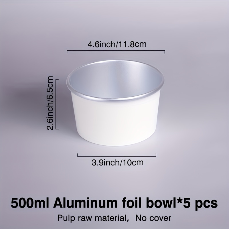 Food Grade Aluminium Paper Bowls With Lids Takeaway Round Aluminium Foil  Bowl