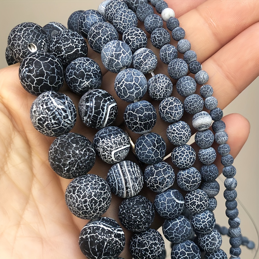 

4-12mm Natural Stone Black Frosted Loose Spacer Beads For Jewelry Making Diy Special Unique Bracelets Necklace Men Women Gifts Handmade Craft Supplies