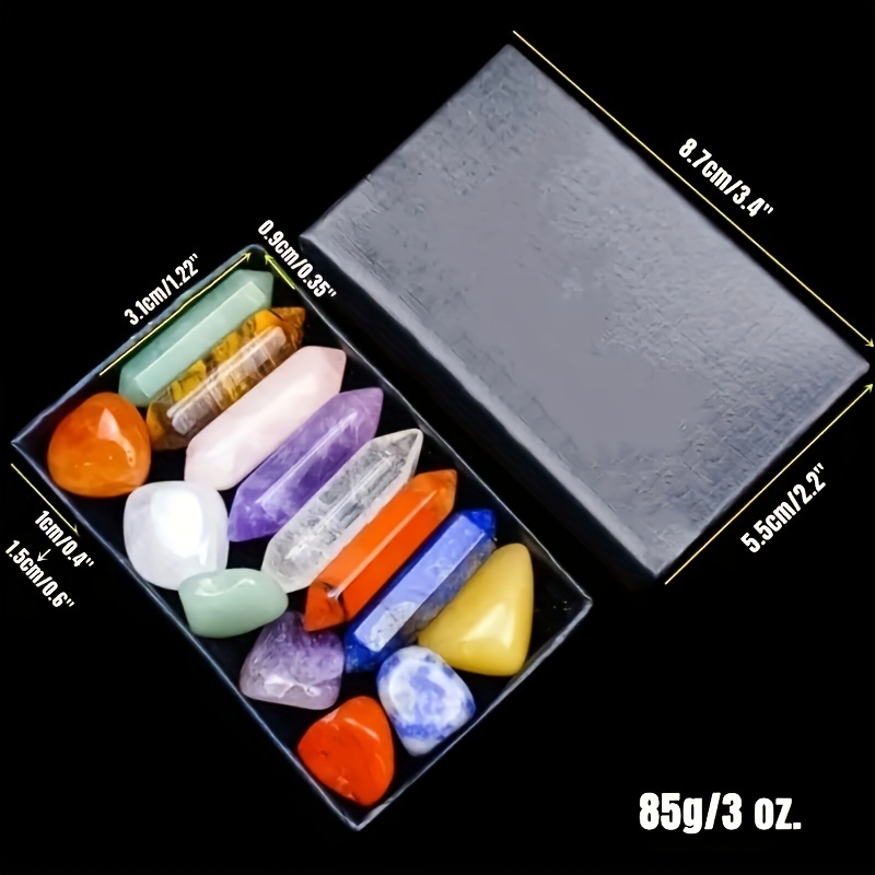 14pcs Pointed Quartz Crystal Chakra Healing Stones Set