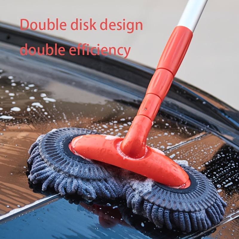 

1pc Car Rotating Car Wash Mop, Retractable Soft Brush For Car Use, Dual Head Cleaning, Dual Brush Mop, Car Cleaning Tool