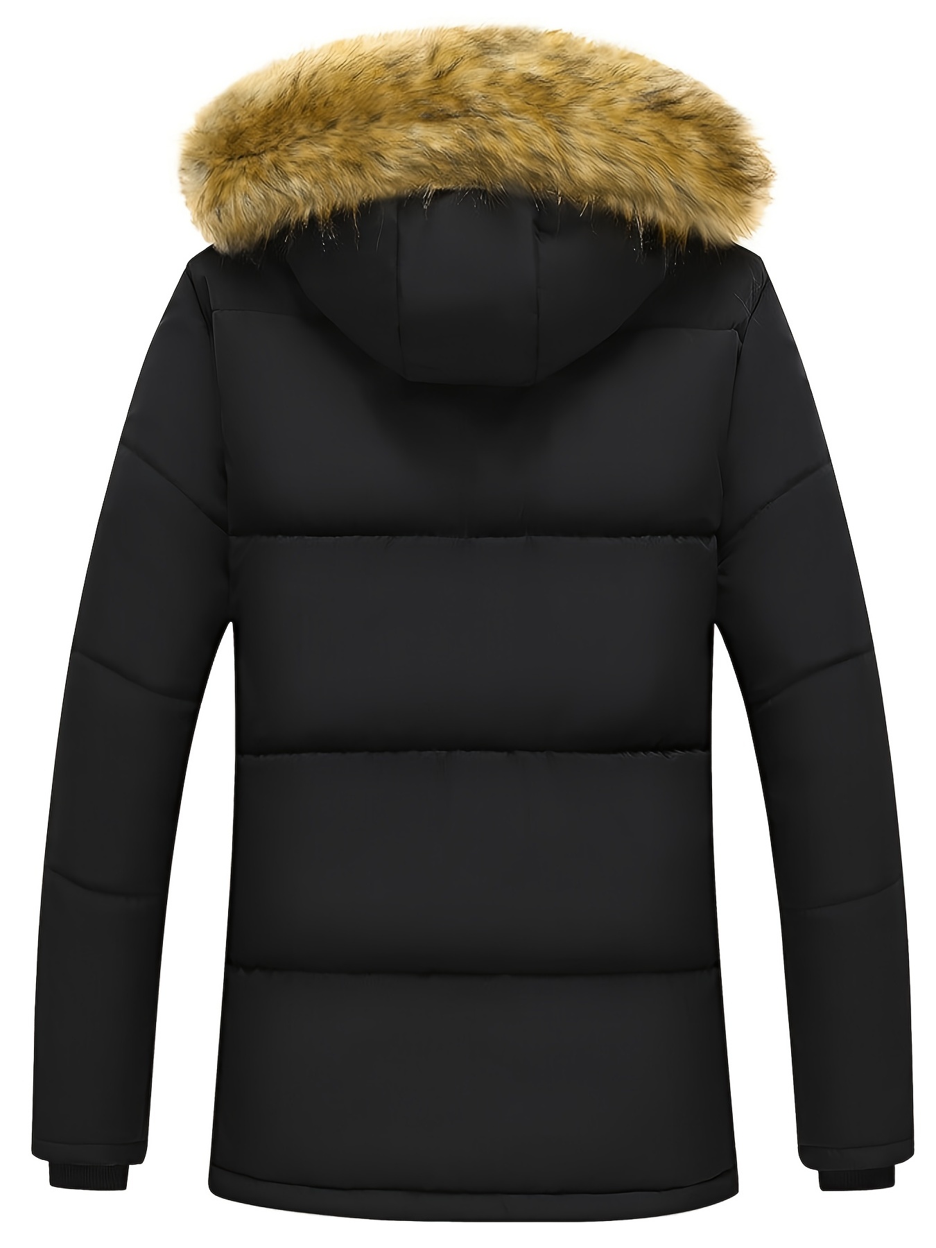 TQWQT Men's Winter Warm Parka Jacket Sherpa Lined Cotton Coat with  Detachable Hood