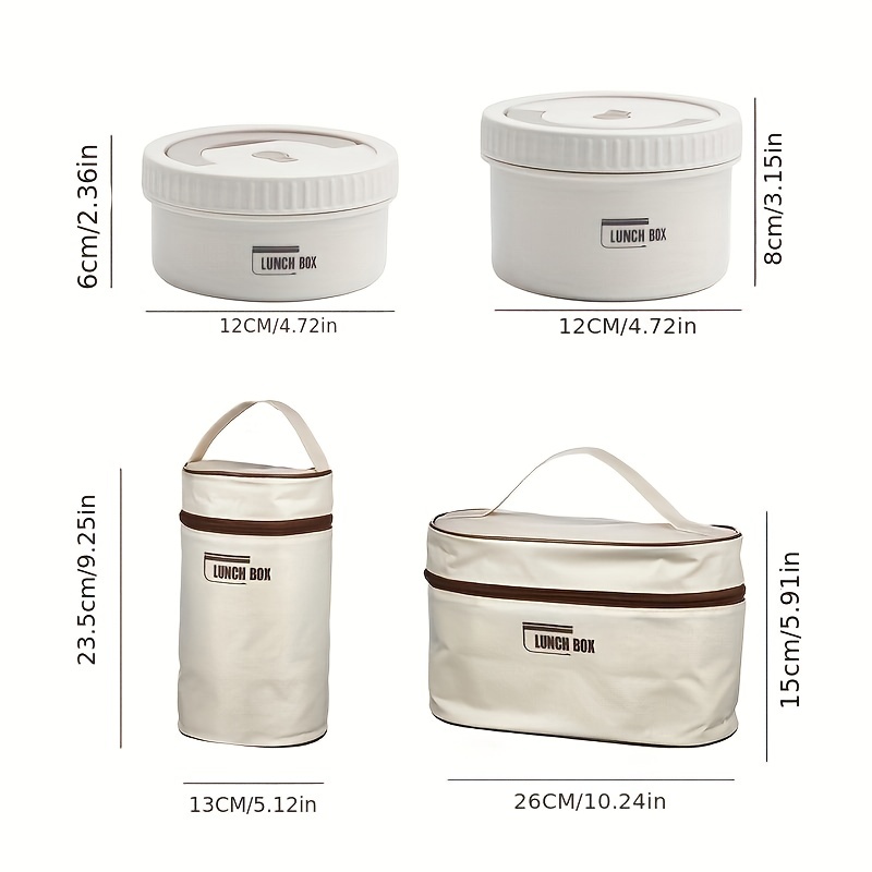 1pc 420ml Double Layer Stainless Steel Lunch Box, Portable Round