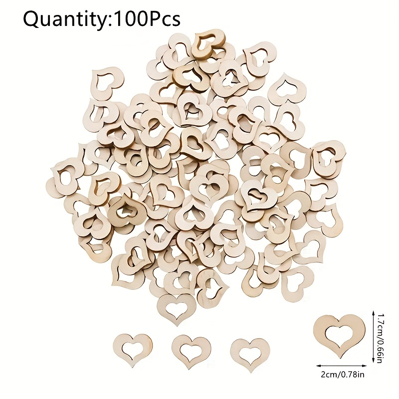 10pcs Love DIY Wooden Chips Blank Labels Heart Decor Rustic Wedding  Decorations， Heart Shape Ornaments， DIY Wooden Heart Crafts