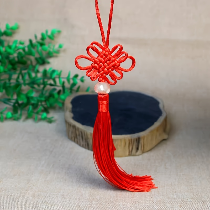 5個セットの手工芸品赤い中国結びタッセルの飾り、友達への中国風