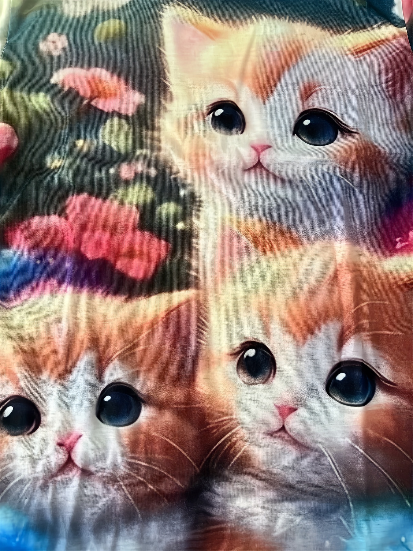 Girl Lovely ''three Cats'' Digital Graphic Tee Teens/ Kids - Temu