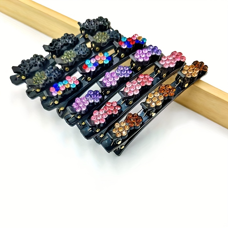 Colorful Rhinestone Braids Clip for Hair Bangs