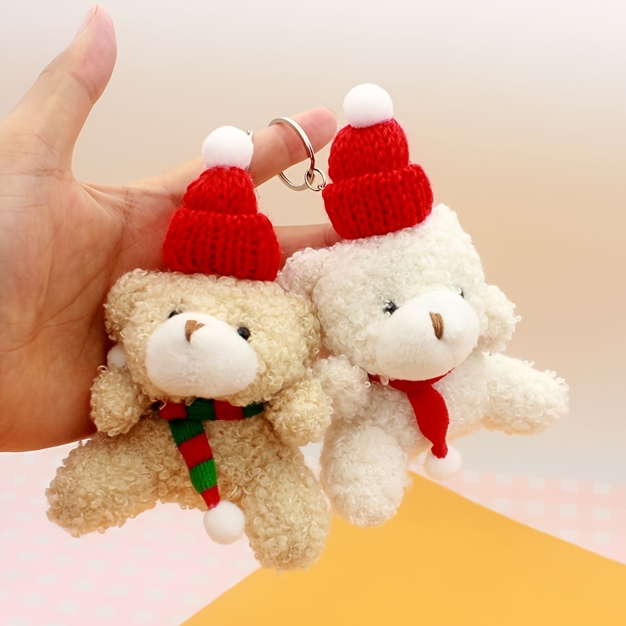 11CM/4.5inch Cute Teddy Bear Charm Siamese Bear Key Chain Charm Backpack  Pendant - Perfect Holiday Gift for Besties & Couples!