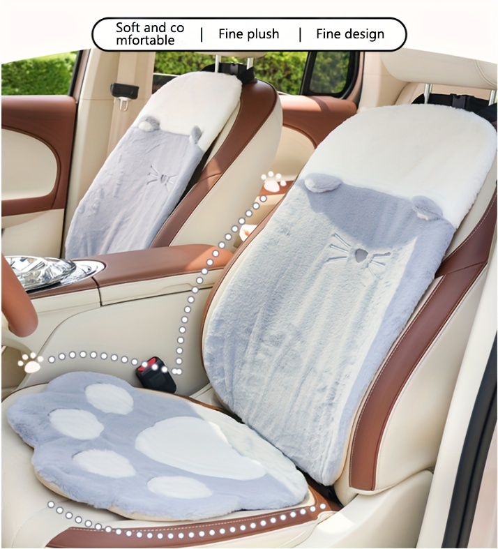 Imitation Rabbit Fur Autumn Winter Car Seat Cushion Plush - Temu