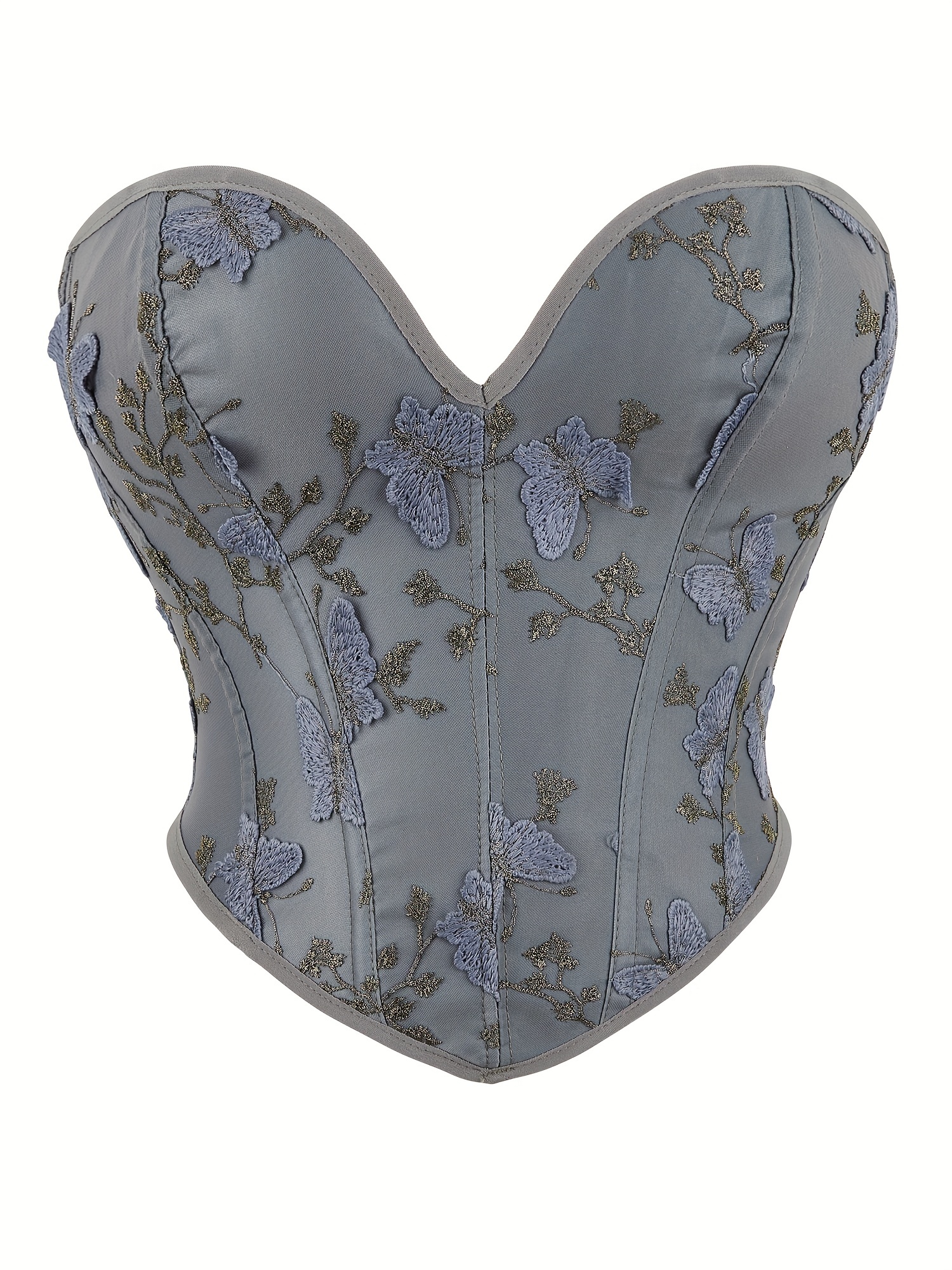 Elegant Floral Pattern Corset Bustier Tummy Control Lace - Temu