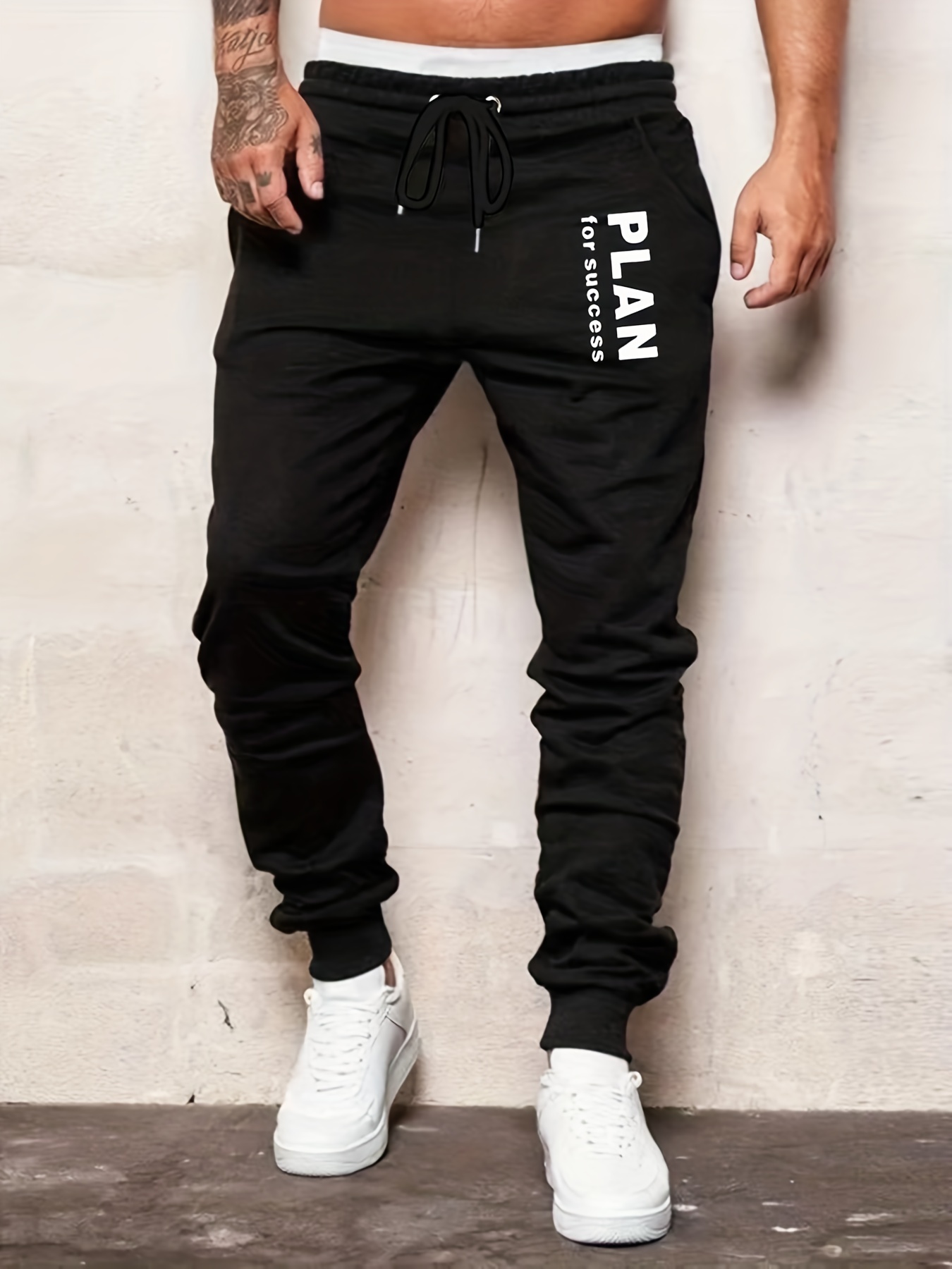 Plus Size Men's Creative Clock Logo Print Casual Jogger Sweatpants Everyday  Outdoor Loose Sports Trousers With Pockets, Gift - Temu
