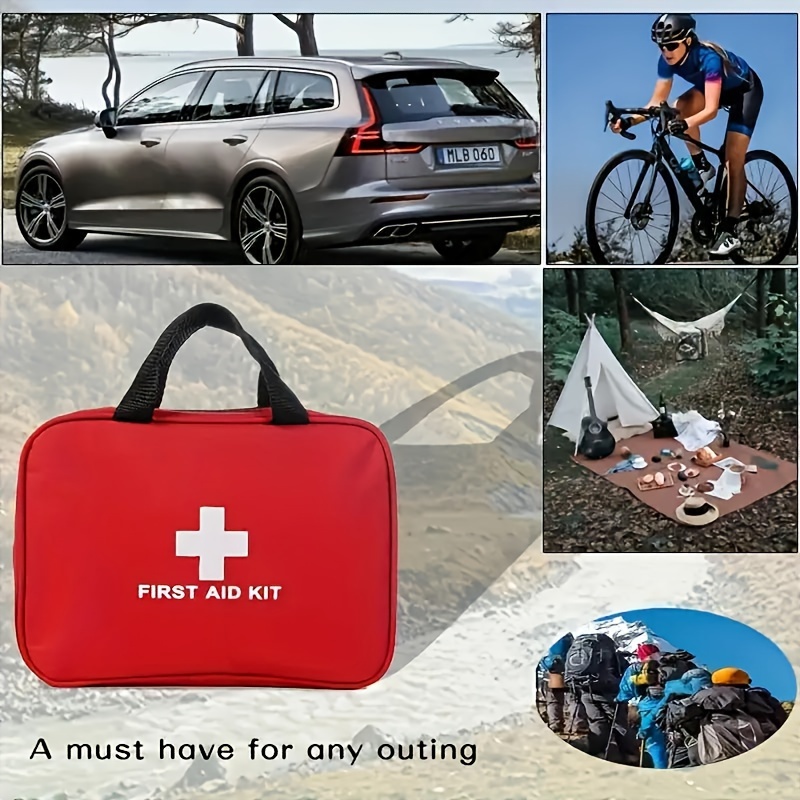 1pc First Aid Kit, Camping Travel Car First Aid Kit, Portable Medical Kit  Health Box, Outdoor Adventure Multi-purpose Emergency Supplies Bag And Basic