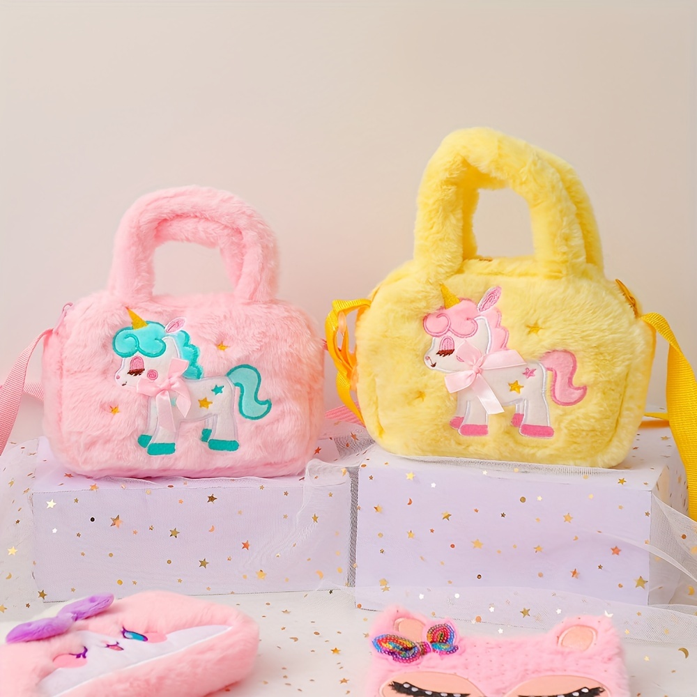 2 Pcs Petit Sac à Bandoulière pour Filles, Licorne Bandoulière Sac a Main  Petite Fille Mignonnes Épaule Brillant Sac à Main