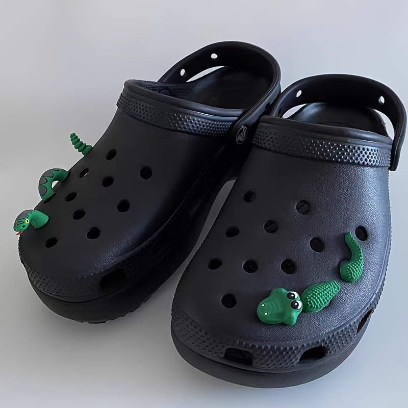 Funny 3d Crocodile Snake Series Shoe Charms Clogs Sandal Temu