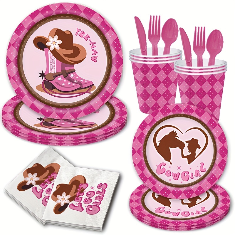 set wild west cowboy party supplies disposable paper plates cups and napkins for 24 guests birthday party decorations and keepsakes home decor room decor scene decor party supplies party decor birthday decor birthday supplies