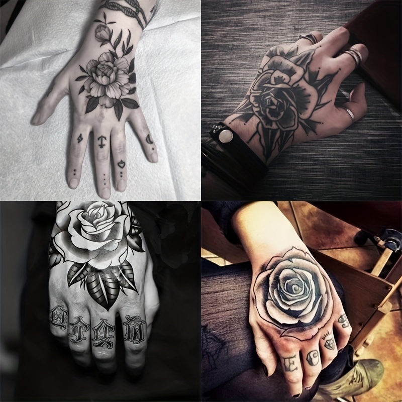 Pegatinas de tatuaje temporal de búho para hombres y mujeres, tatuajes  falsos geométricos de pluma de tinta negra, tatuajes impermeables, brazo y  vientre de gran tamaño - AliExpress