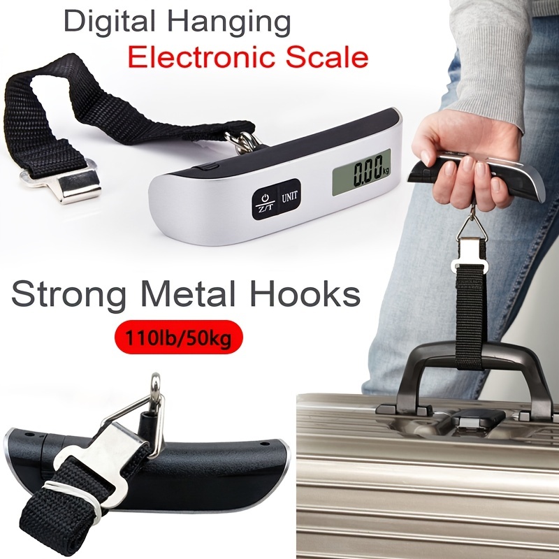 Portable Scale 110lb/50kg Digital LCD Display Electronic Luggage Hanging  Suitcase Travel Weigh Baggage Bag Weight Balance Tool 