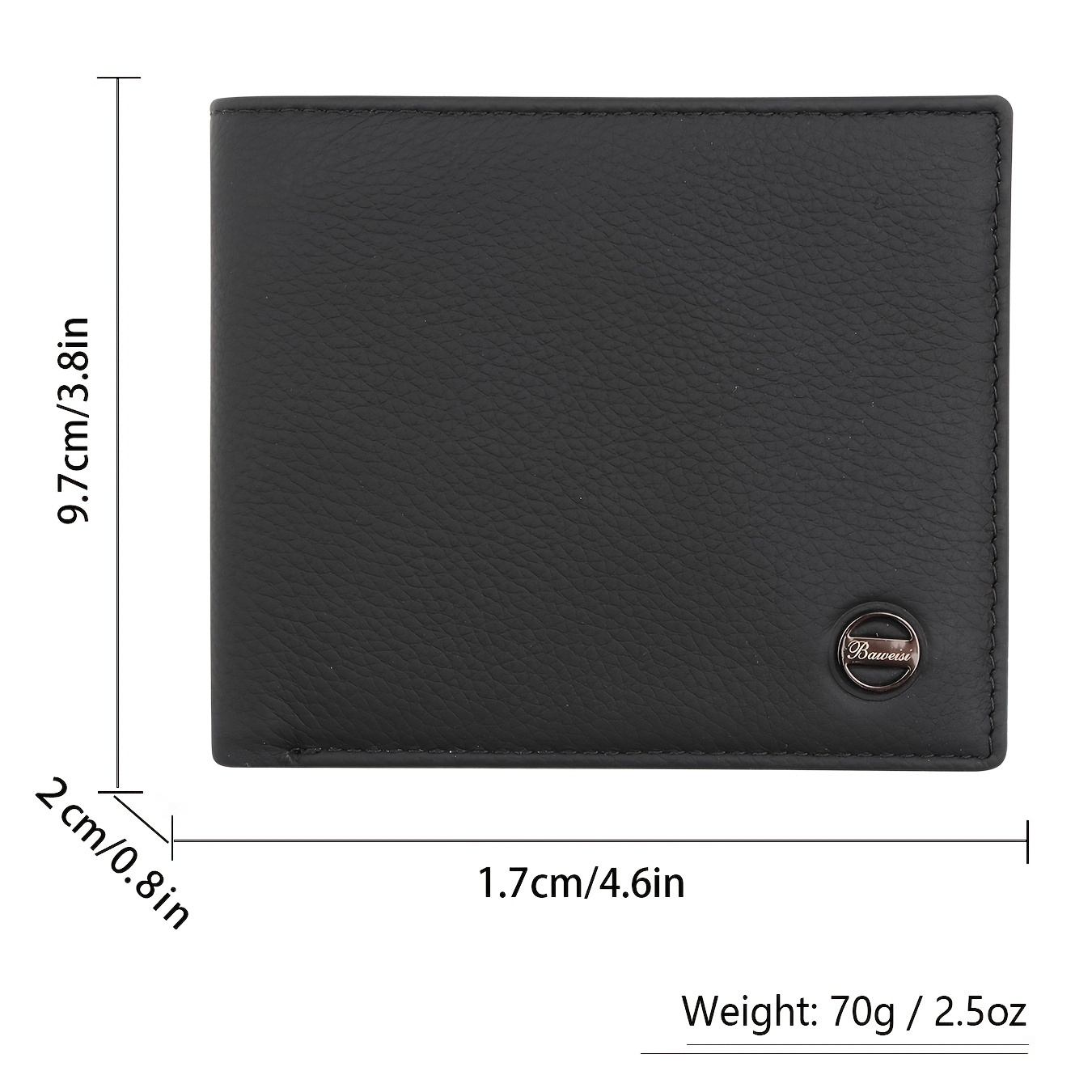 1pc Genuine Leather Wallet Clip With 2 Card Slots And Wallet Slots