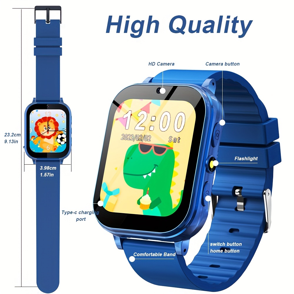 Reloj inteligente para niños, rastreador GPS 4G con WiFi, SMS, llamadas,  chat de voz y video, Bluetooth, alarma, podómetro, reloj de pulsera  adecuado