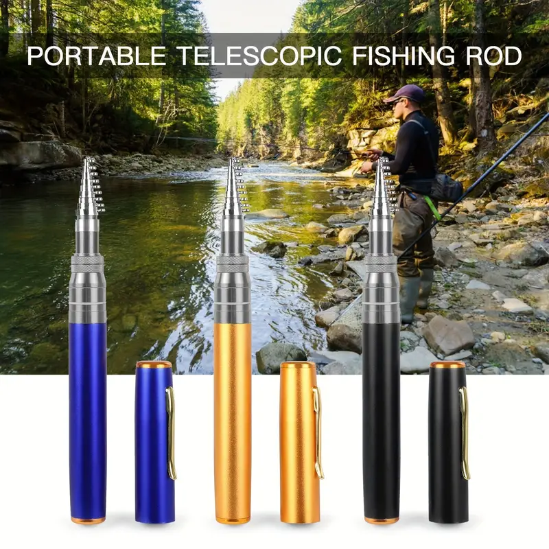 Fishing Rod Reel Combo Kit Set Mini Telescopic Portable Pocket Pen Fishing  Rod Pole + Reel – the best products in the Joom Geek online store