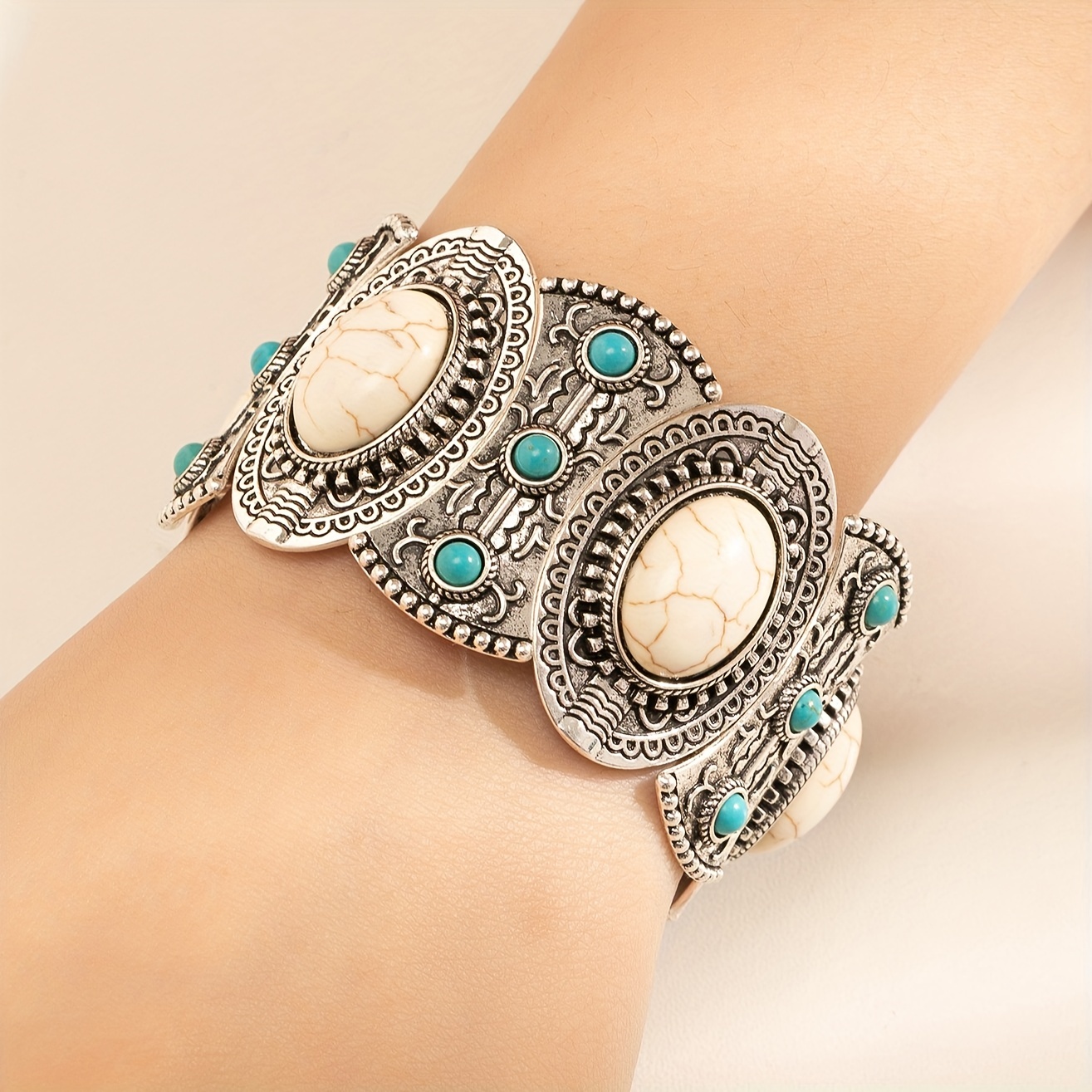 Vintage Boho Ethnic Enamel Ladies Bangle Geometry Hand Bead String Elastic  Rope Fashion Cuff Bracelet Retro Jewelry - AliExpress