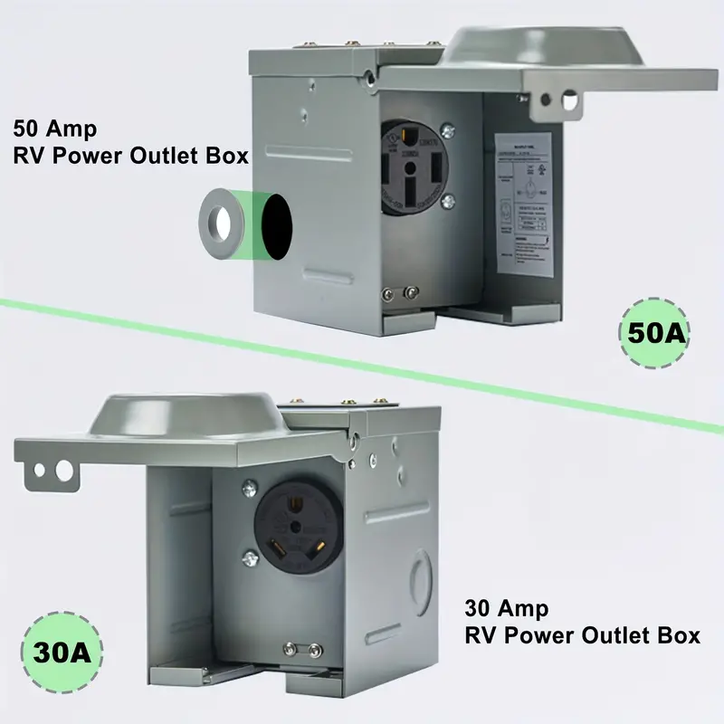 30 Amp Rv Power Outlet Box 125v Enclosed Lockable Outdoor - Temu