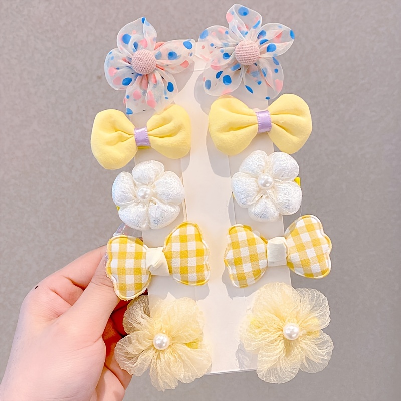 10pcs Flower Hair Clip, Hair Pins Side Clip Headwear Hair Accessories Sets for Girls Kids,Temu