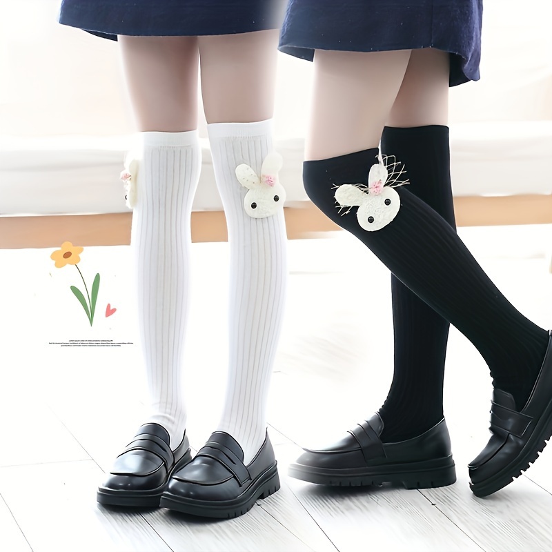 Kawaii Anime Thigh High Socks Cute Cartoon Print Knee - Temu Canada