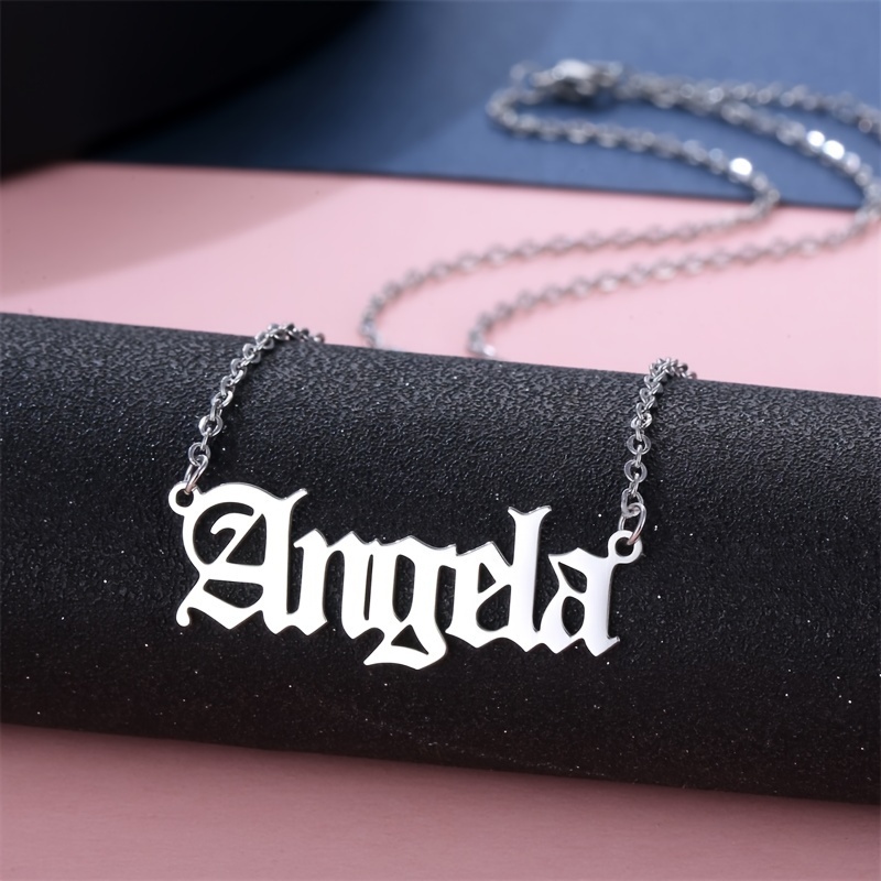 Personalized old english hot sale name necklace