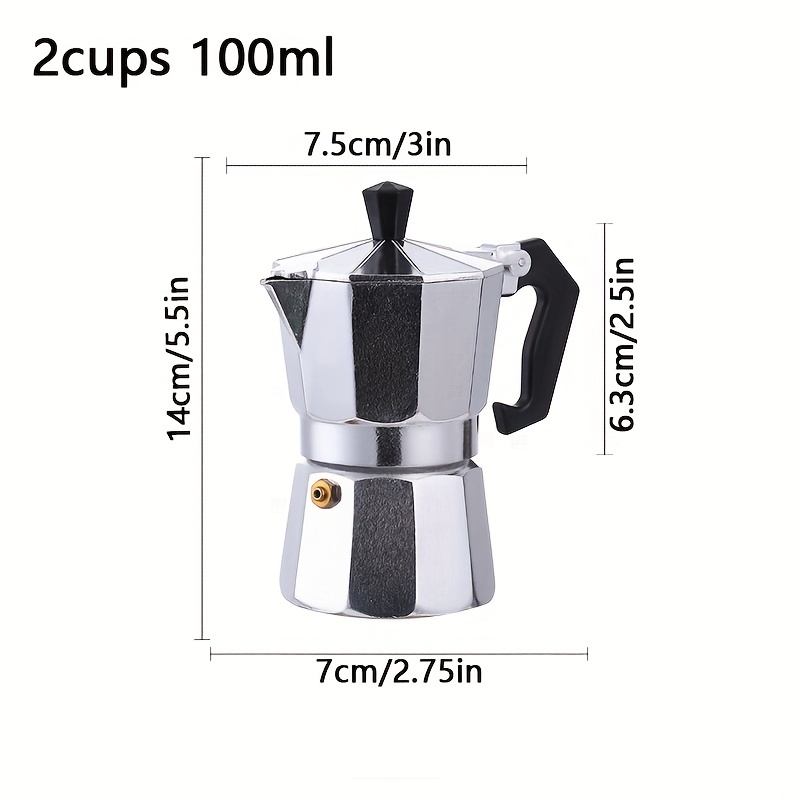 Greca Stovetop Espresso And Coffee Maker - Authentic Italian And Cuban Cafe  Brewing - Manual Coffee Machine With Different Size Cups - Silver Finish -  Perfect Coffee Accessories - Temu