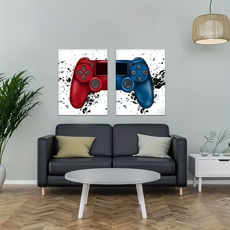 2 Pièces/ensemble Mur Art Photos Salle De Jeux Toile Peintures Manette  Abstraite Affiches Imprime Gamer Cadeau Pour Garçons Enfants Chambre Décor  - Maison Et Cuisine - Temu France