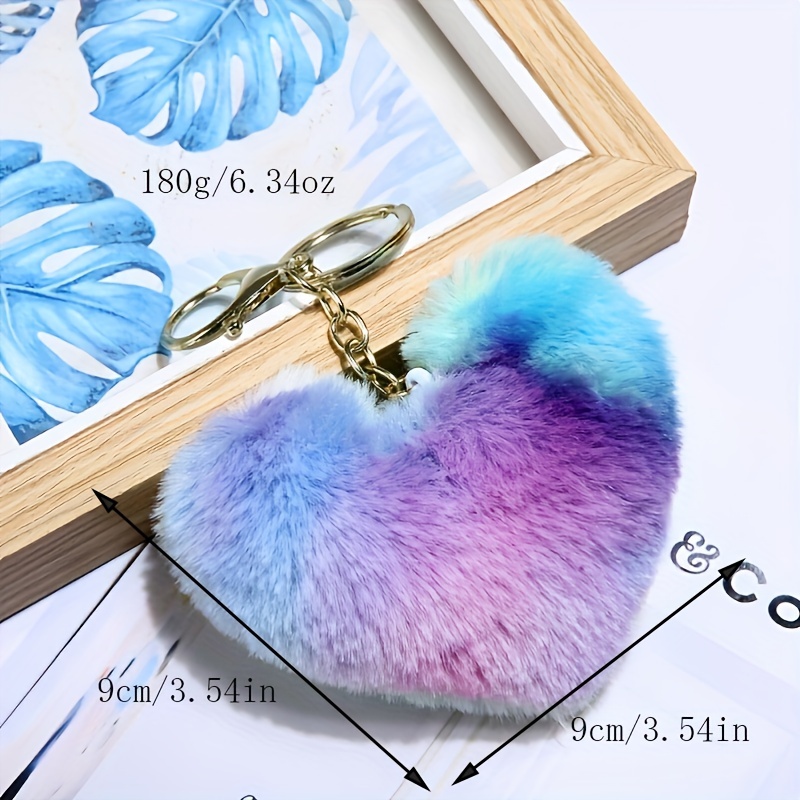 Plush Fur Ball Keychain Bag Handbag Car Key Pompom Keyring - Temu