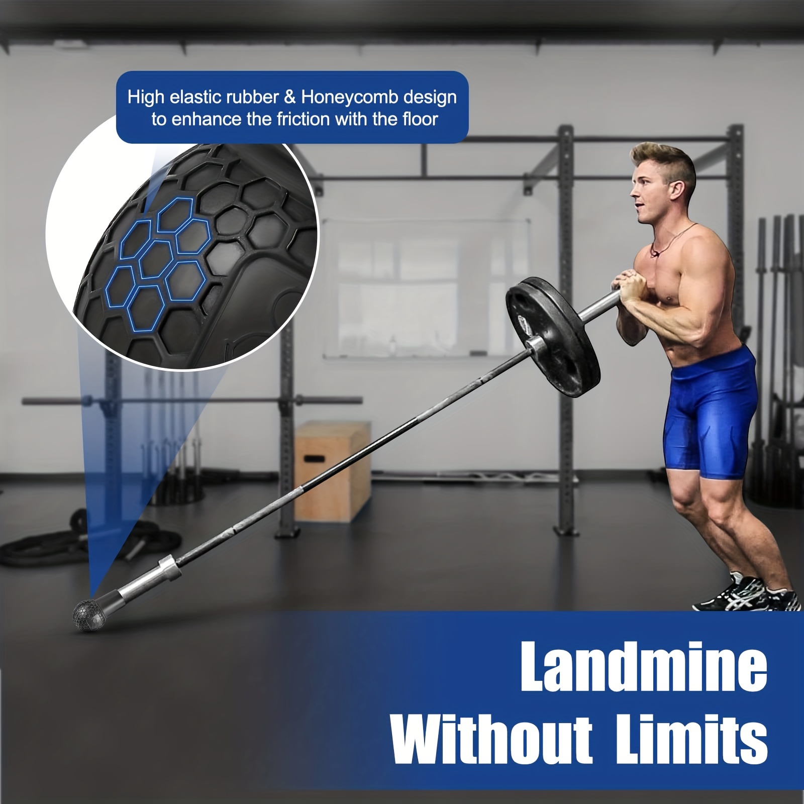 Barra en T para remo para barras olímpicas – Equipamiento de gimnasio para  accesorios de landmines – Acero resistente para ejercicios de fitness en el