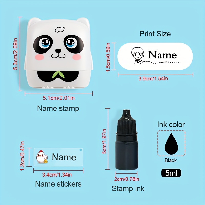 Distinctive White Panda Name Stamp And Stickers The Choice - Temu